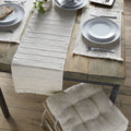 Pineapple Elephant Florin Cotton Jute Blend Fringed Table Runner, Natural