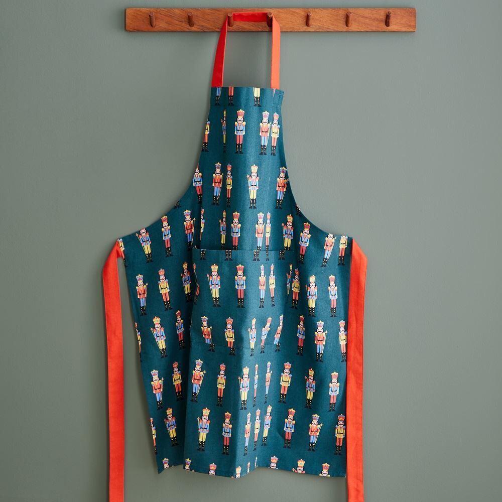 Catherine Lansfield Christmas Nutcracker 100% Cotton Apron, Green