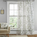 Dreams & Drapes Tiverton Botanical Print Slot Top Voile Curtain Panel