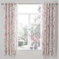 Catherine Lansfield Jasmine Floral Lined Eyelet Curtains, White, 66 x 72 Inch