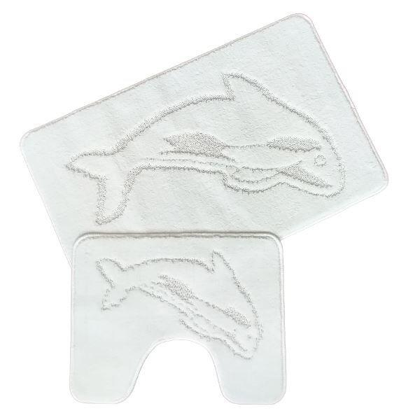 Night Zone Dolphin Nonslip Bath Mat & Pedestal Mat Set