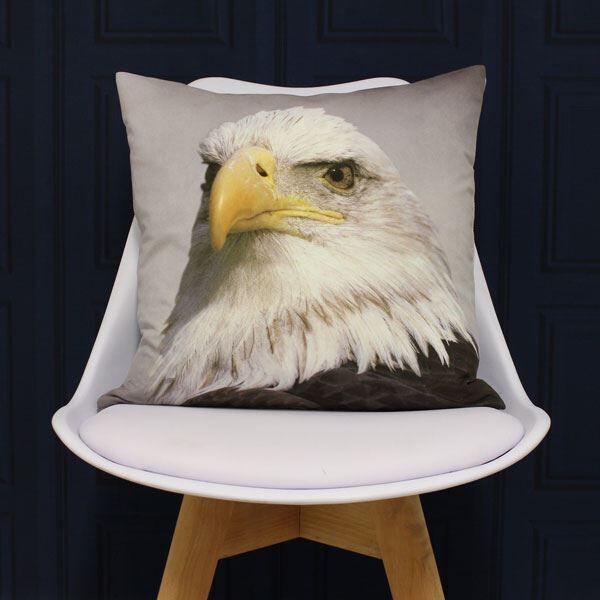 Riva Paoletti Eagle Digital Printed Cushion Cover, Grey, 45 x 45 Cm