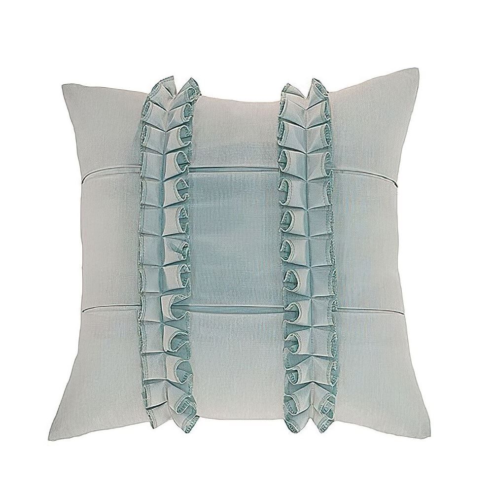 Scatter Box Pleated Ruffle Feather Filled Cushion, Blue, 45 x 45 Cm