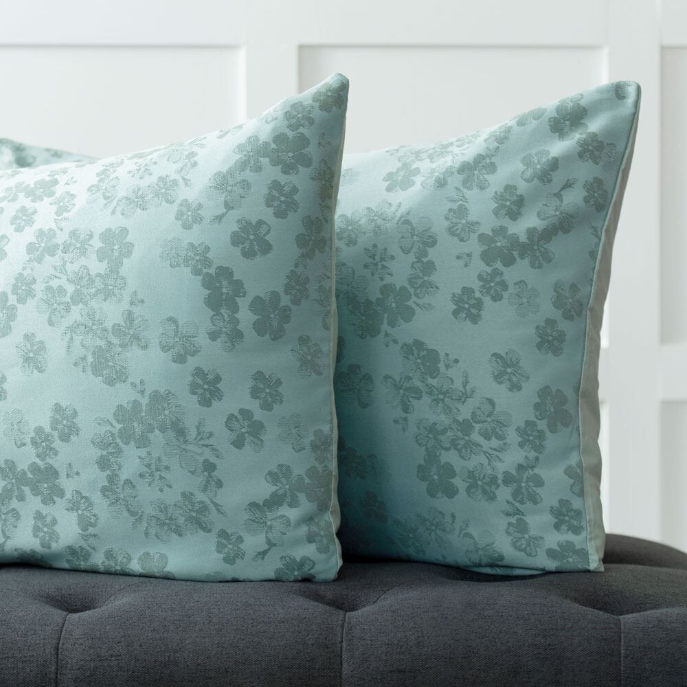 Belledorm Flora Jacquard Cotton Rich Duvet Cover Set, Duck Egg, King
