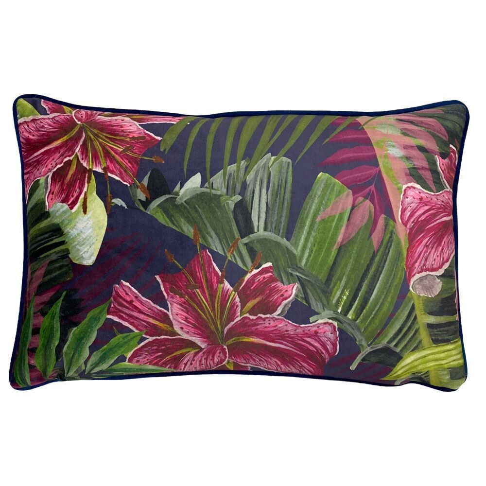 Paoletti Kala Lilly Piped Edge Cushion Cover, Multi, 30 x 50 Cm
