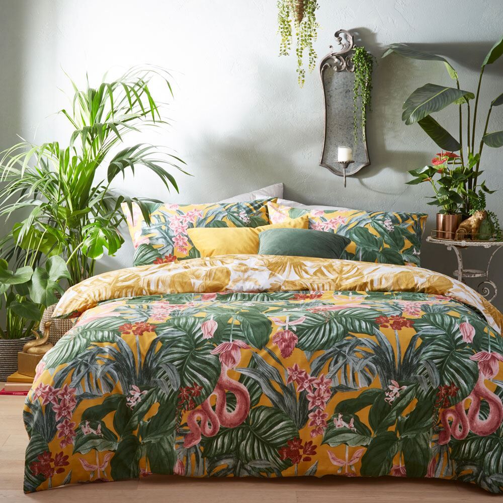 Furn Medinilla Tropical Jungle Print Reversible Duvet Cover Set
