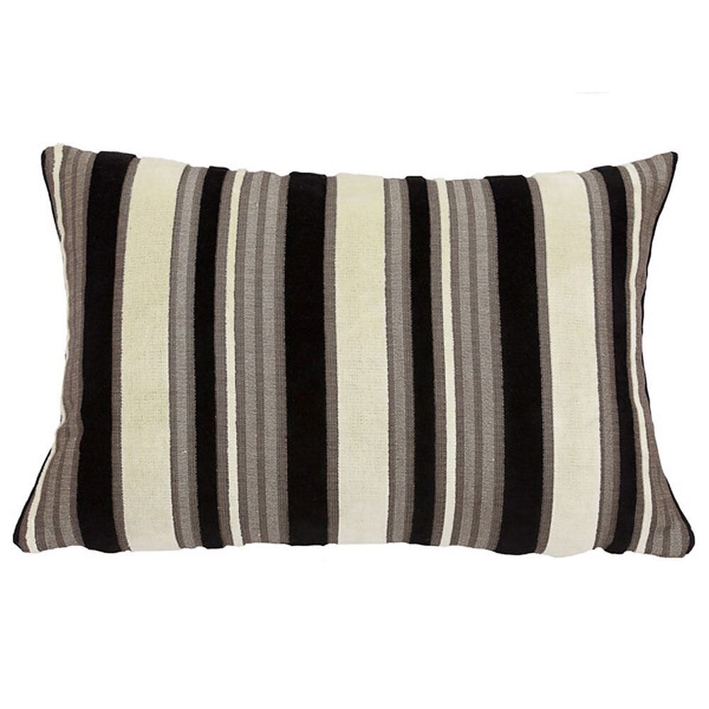 Scatter Box Carmen Chenille Striped Feather Filled Cushion, Midnight, 40 x 60 Cm