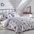 Portfolio Home Winter Snowy Penguins Print Reversible Duvet Cover Set, Multi, Single