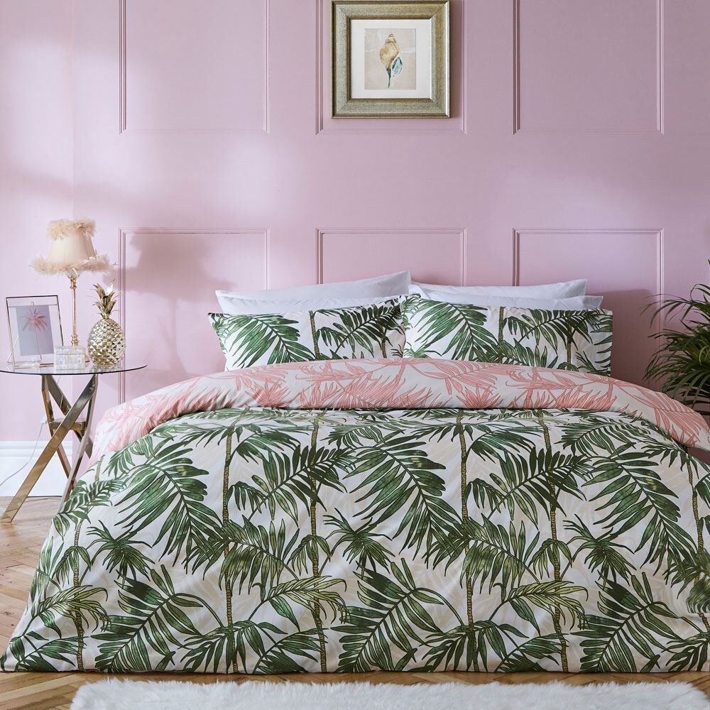 Furn Parlour Palm Leaf Print Reversible Duvet Cover Set