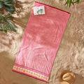 Catherine Lansfield Beach Huts 100% Cotton Beach Towel, Coral