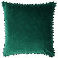 Riva Paoletti Jala Reversible Pom Pom Cushion Cover, Green/Orange, 45 x 45 Cm