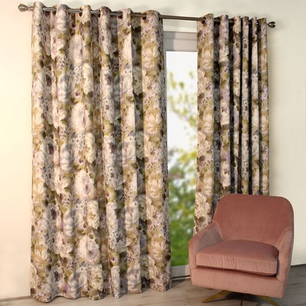 Scatter Box Primavera Floral Eyelet Lined Curtains