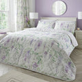 Dreams & Drapes Wisteria Floral Print Quilted Bedspread, Lilac, 200 x 230 Cm