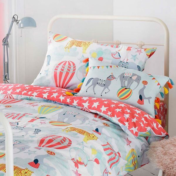 Little Big Cloud Vintage Circus Printed Reversible Duvet Cover, Multi