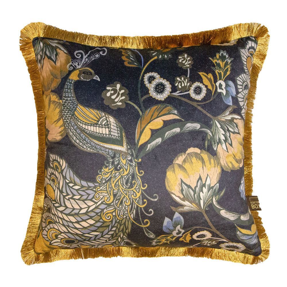 Scatter Box Marlowe Floral Digital Print Fringed Feather Filled Cushion