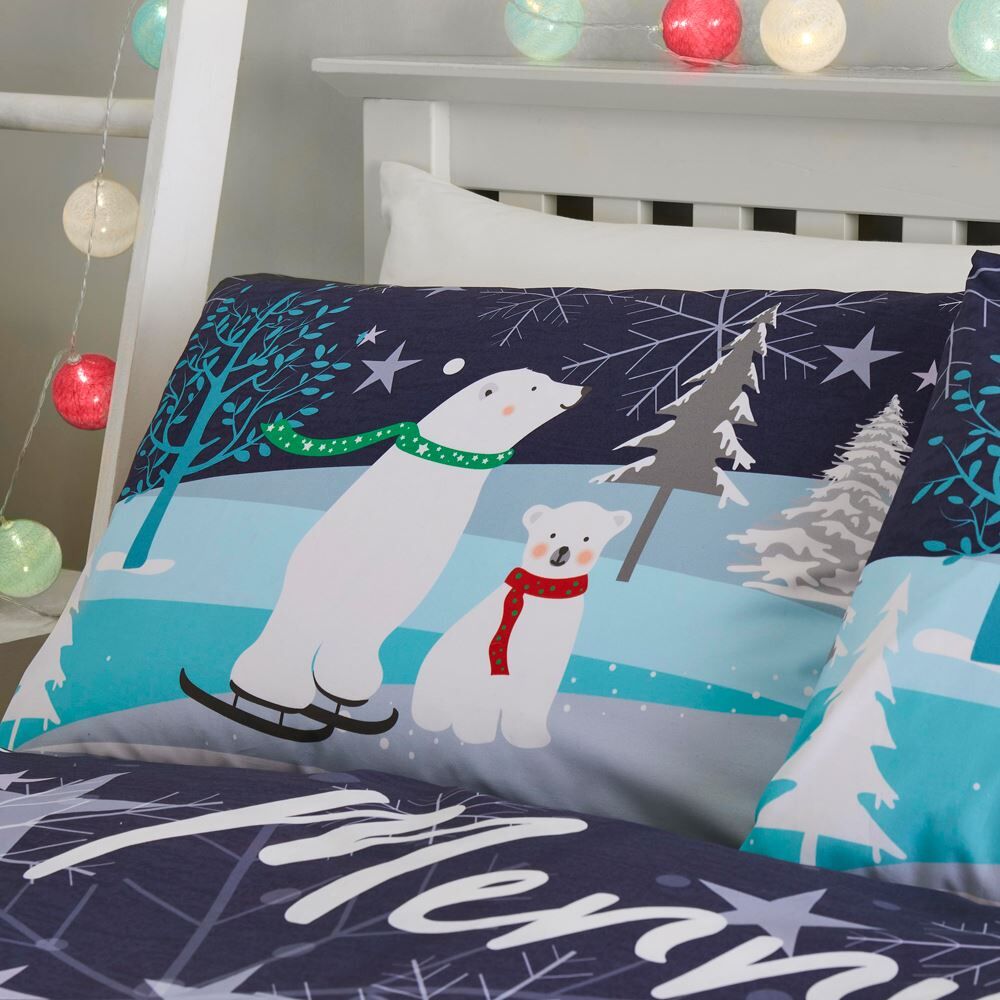 Fusion Christmas Christmas Bears Easy Care Reversible Duvet Cover Set