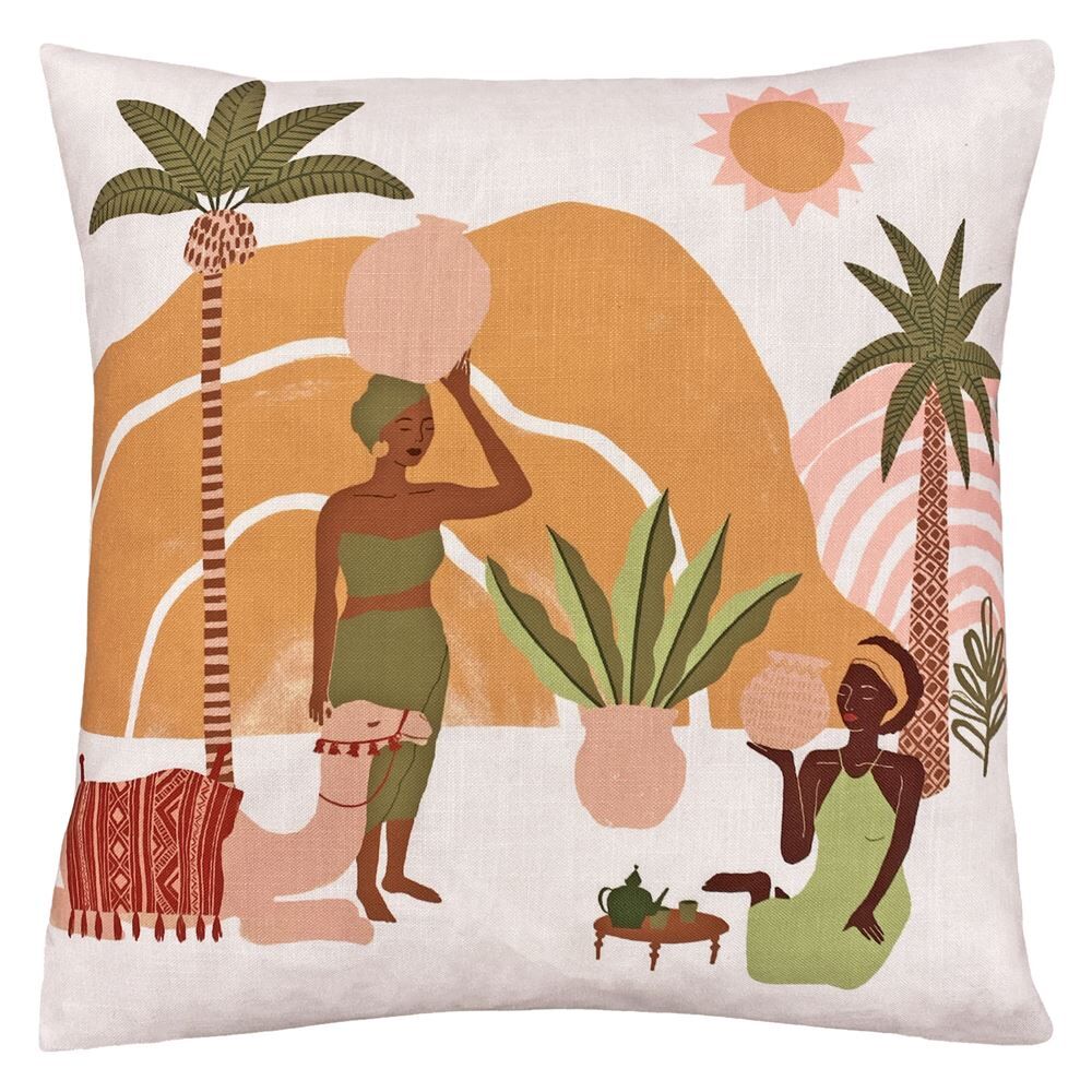 Furn Alia Desert Abstract Print Cushion Cover, Sand, 50 x 50 Cm