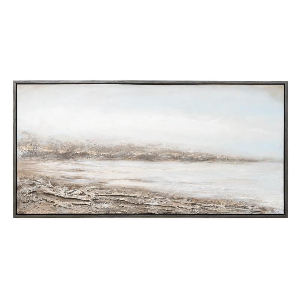 Scatter Box Shore Contemporary Abstract Framed Hand Painted Print Canvas Wall Art