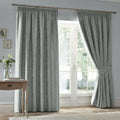 Appletree Heritage Worcester Woven Jacquard Pencil Pleat Lined Curtains