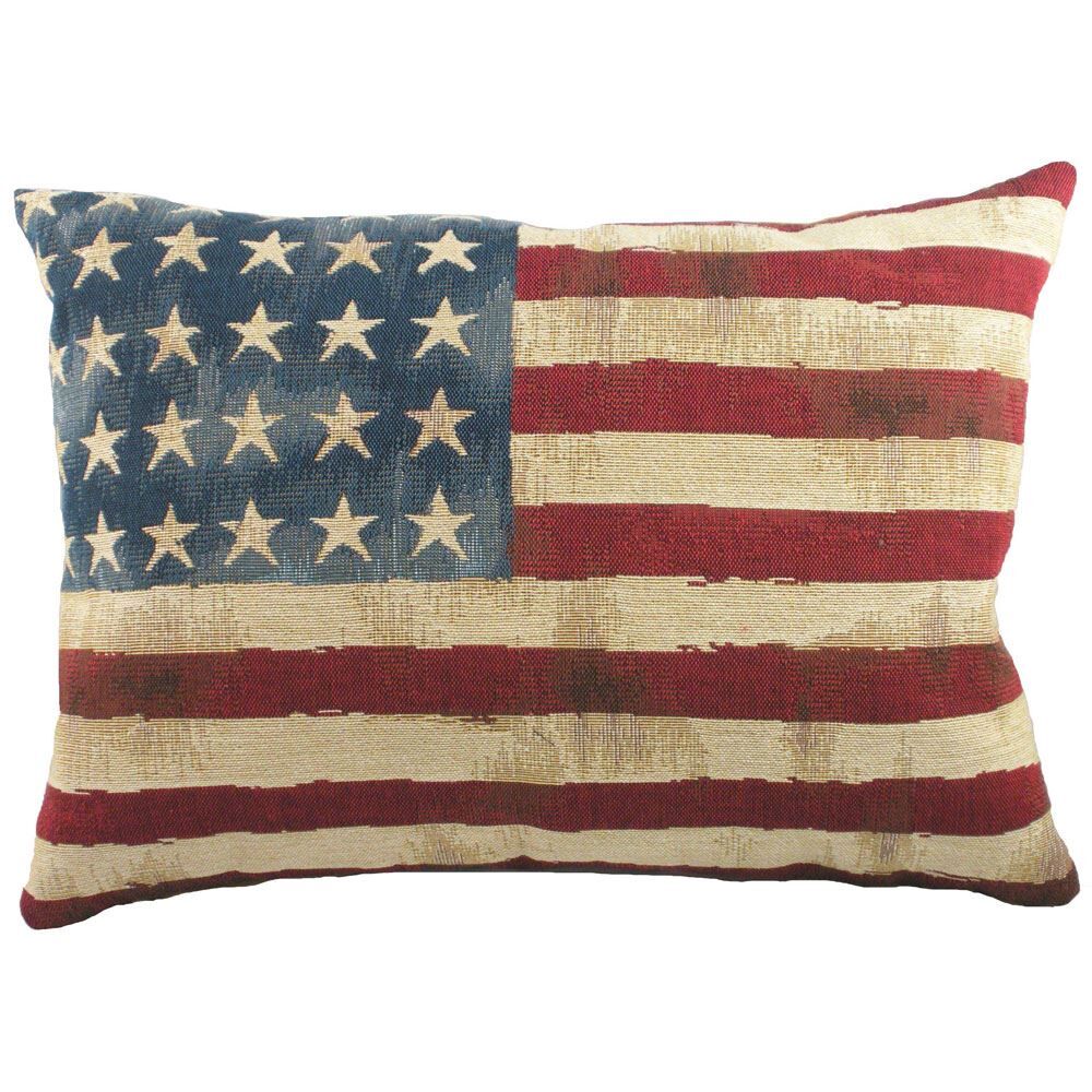 Evans Lichfield Stars And Stripes Flag Tapestry 100% Cotton Cushion Cover, Multi, 32 x 46 Cm
