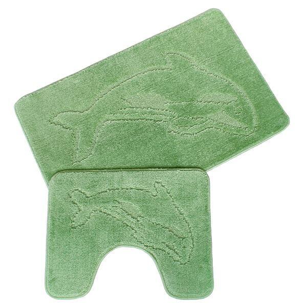 Night Zone Dolphin Nonslip Bath Mat & Pedestal Mat Set