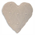 Paoletti Argyll 100% Cotton Bobble Hand Knitted Heart Shaped Cushion, 50 Cm
