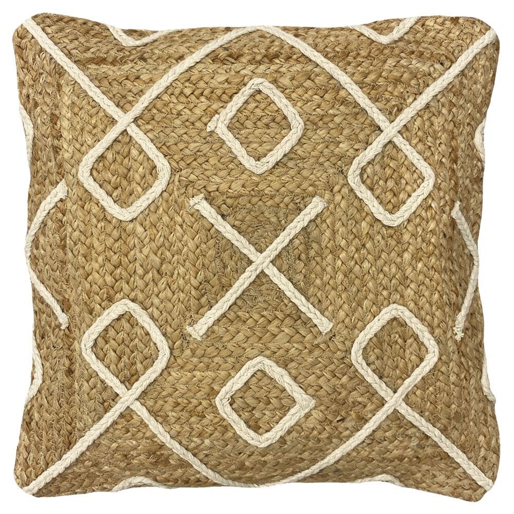 Furn Roolu Braided 100% Jute Cushion Cover, Natural, 45 x 45 Cm