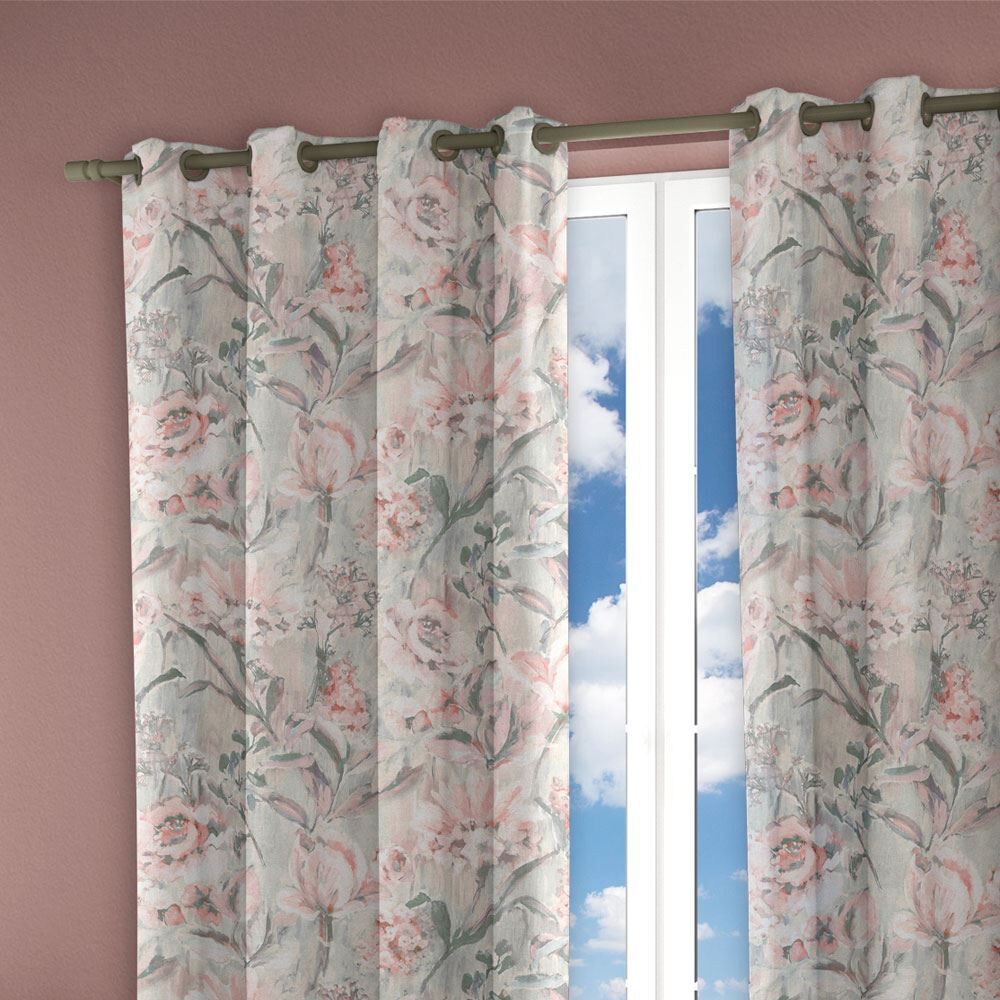 Scatter Box Edie Floral Print Eyelet Lined Curtains