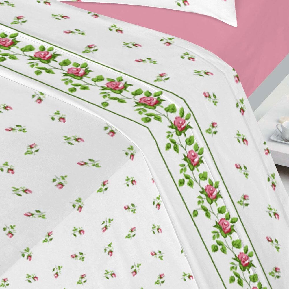 Night Zone Rose Bud Floral Luxury Thermal 100% Brushed Cotton Flannelette Sheet Set