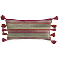 Riva Home Indiana Rustic Woven Tasselled Cushion Cover, Fuchsia/Grey, 40 x 80 Cm