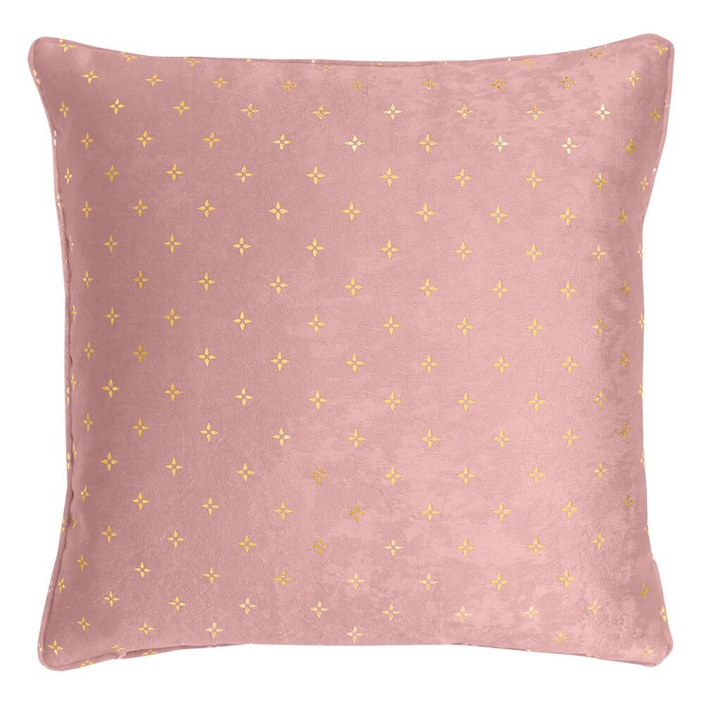 Enhanced Living Gemini Metallic Motif Cushion Cover, Blush, 43 x 43 Cm