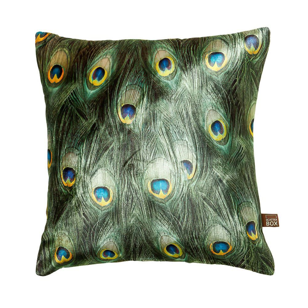Scatter Box Azure Velvet Feather Filled Cushion