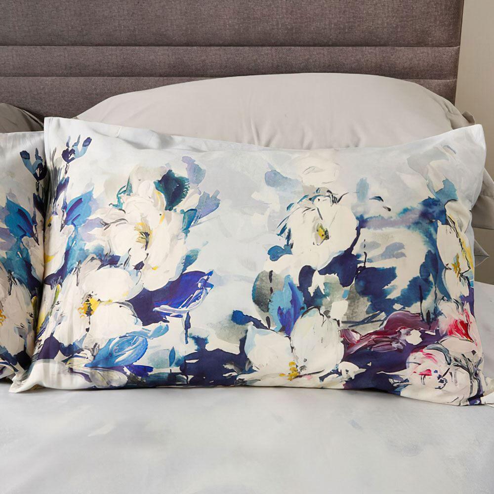 Scatter Box Bliss Floral 100% Cotton Duvet Cover Set, Blue
