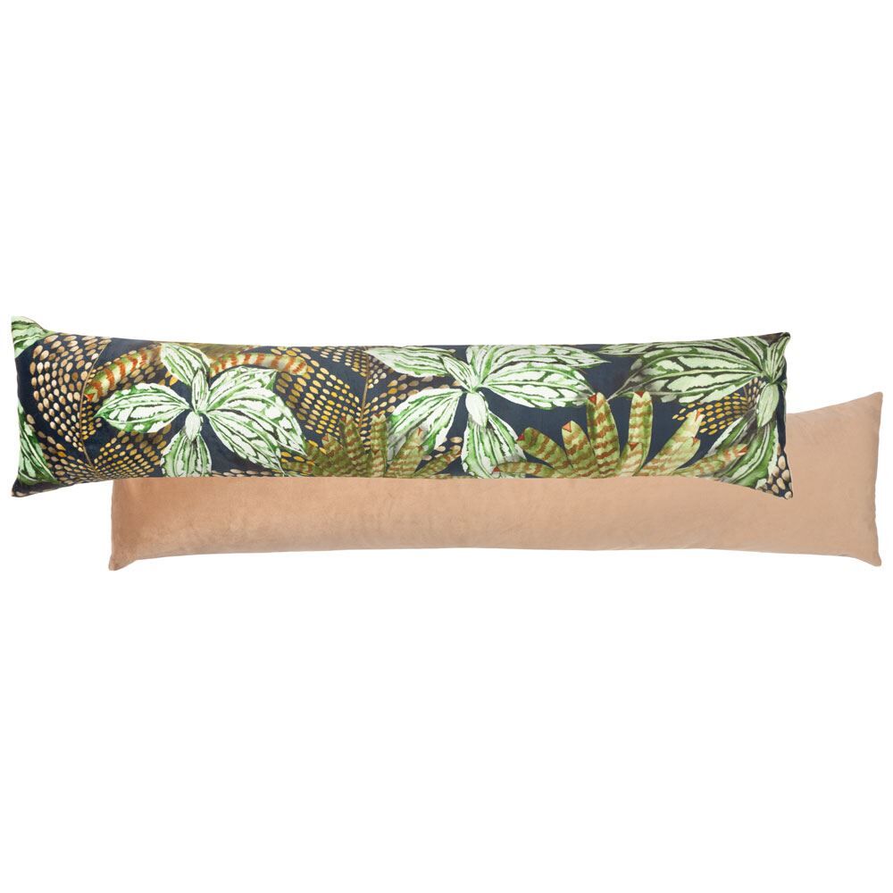 Wylder Tropics Mogori Abstract Leaves Print Velvet Draught Excluder Case