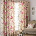 Paoletti Rosemoor Floral Cotton Rich Eyelet Curtains