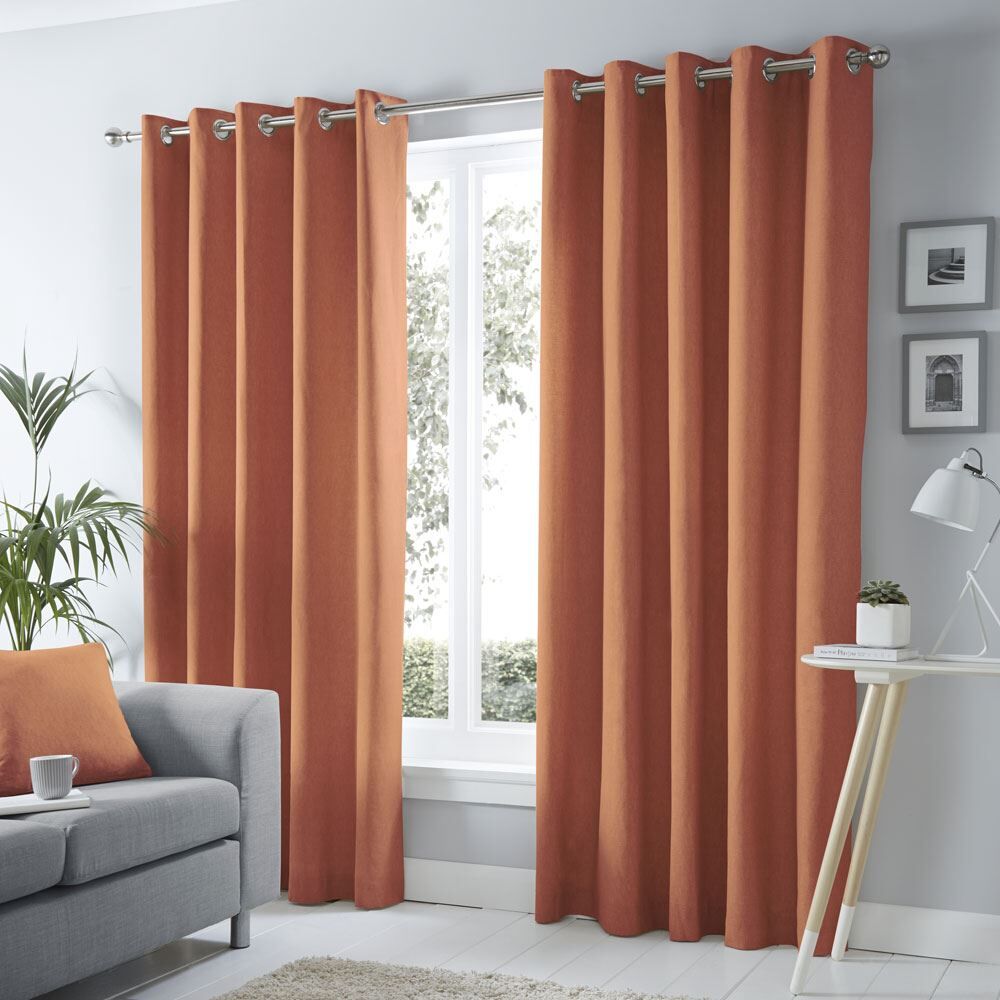 Fusion Sorbonne 100% Cotton Eyelet Lined Curtains