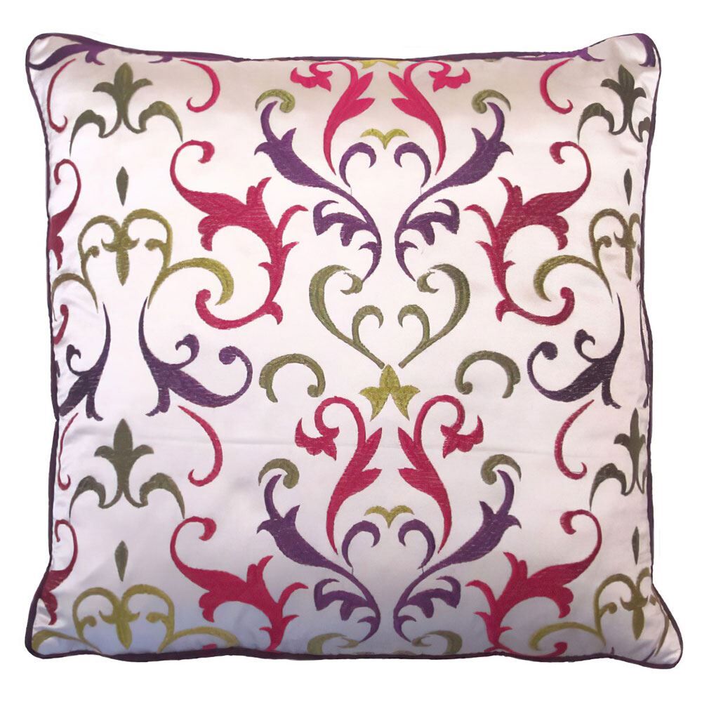 Scatter Box Embroidered Romanov Feather Filled Cushion, Purple, 43 x 43 Cm