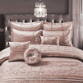 Night Zone Cassandra Embroidered Throw And Pillowsham Set, Coral Pink, 220 x 240 Cm