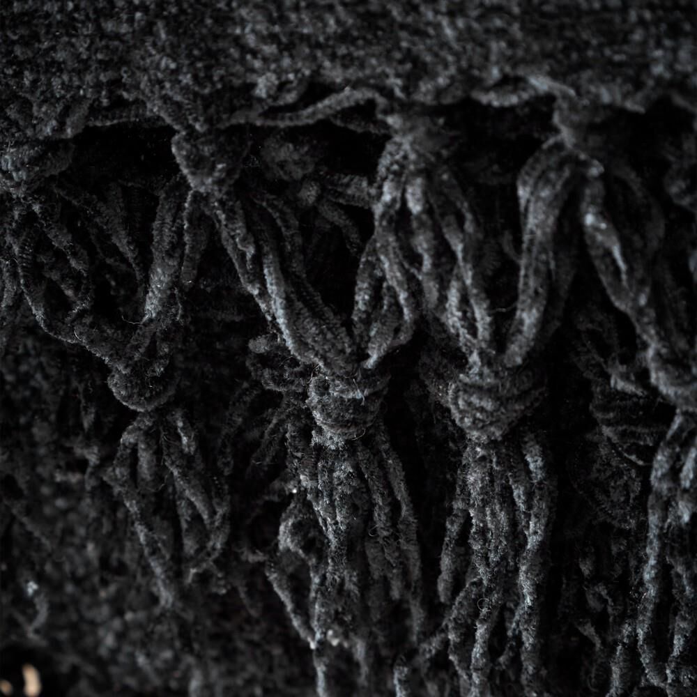Catherine Lansfield Wilson Plain Chenille Tasselled Throw