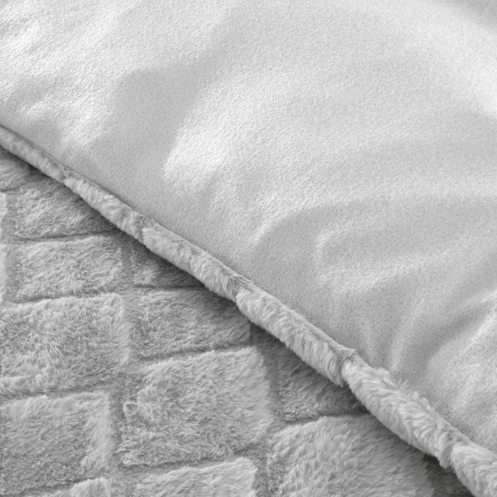Catherine Lansfield Cosy Diamond Faux Fur Duvet Cover Set