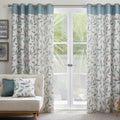 Fusion Beechwood Leaf Trail 100% Cotton Eyelet Lined Curtains