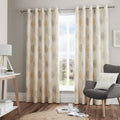 Fusion Skandi Leaf 100% Cotton Eyelet Lined Curtains