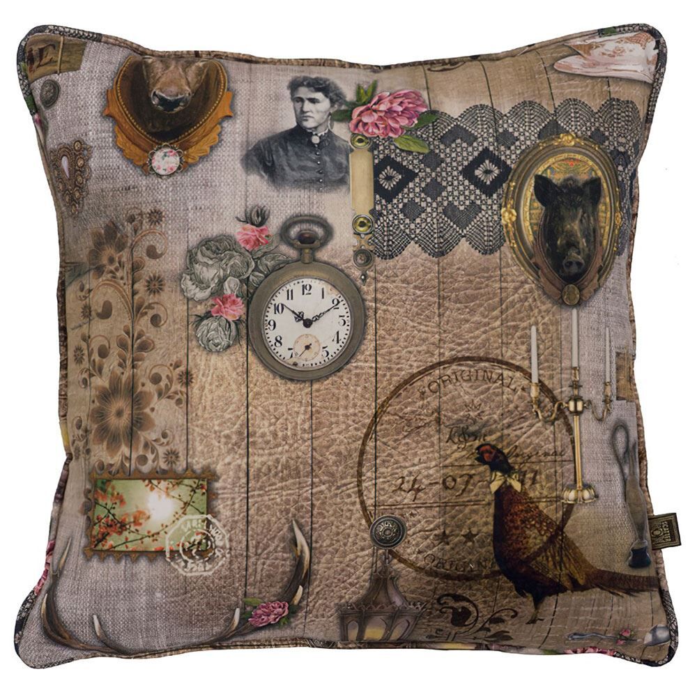 Scatter Box Sherwood 100% Cotton Feather Filled Cushion, Natural, 43 x 43 Cm