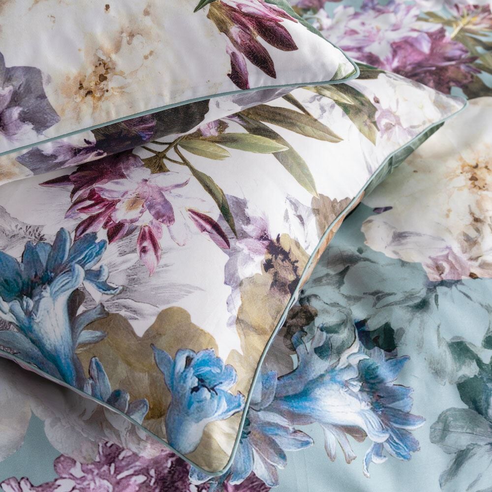 Linen House Lena Botanical Print 100% Cotton Housewife Pillow Case, Multi, Pair