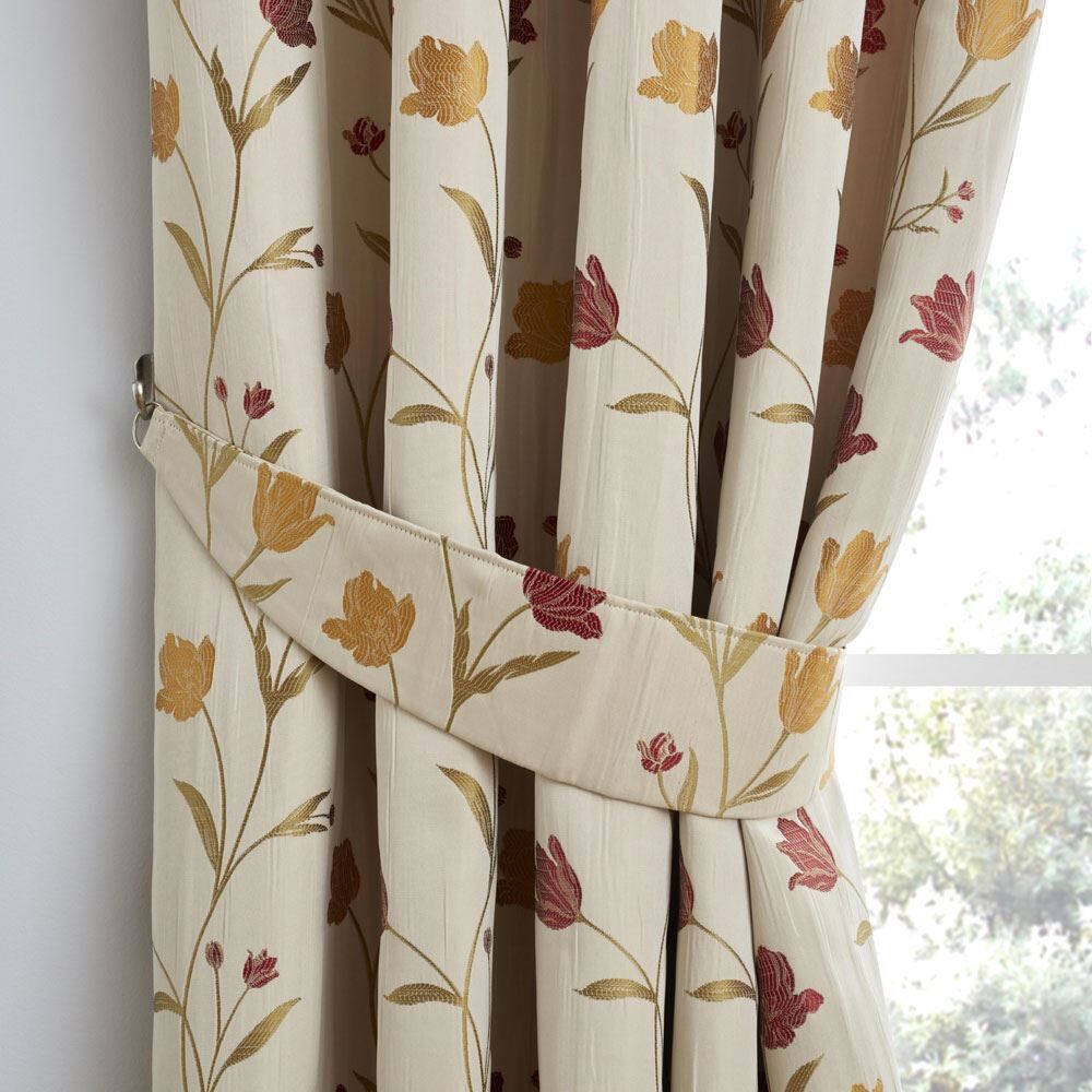 Curtina Juliette Floral Jacquard Weave Curtain Tie Back