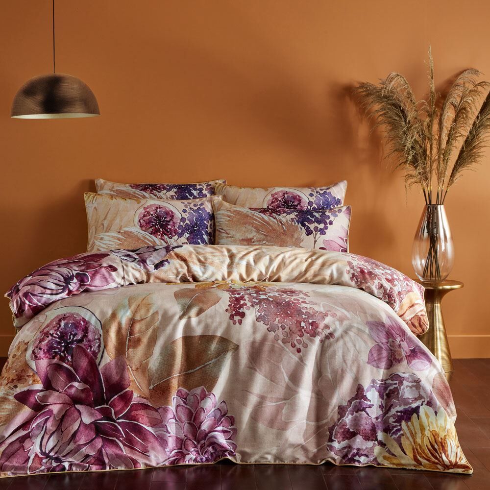 Paoletti Saffa Boho Floral 100% Cotton 200 Thread Count Duvet Cover Set