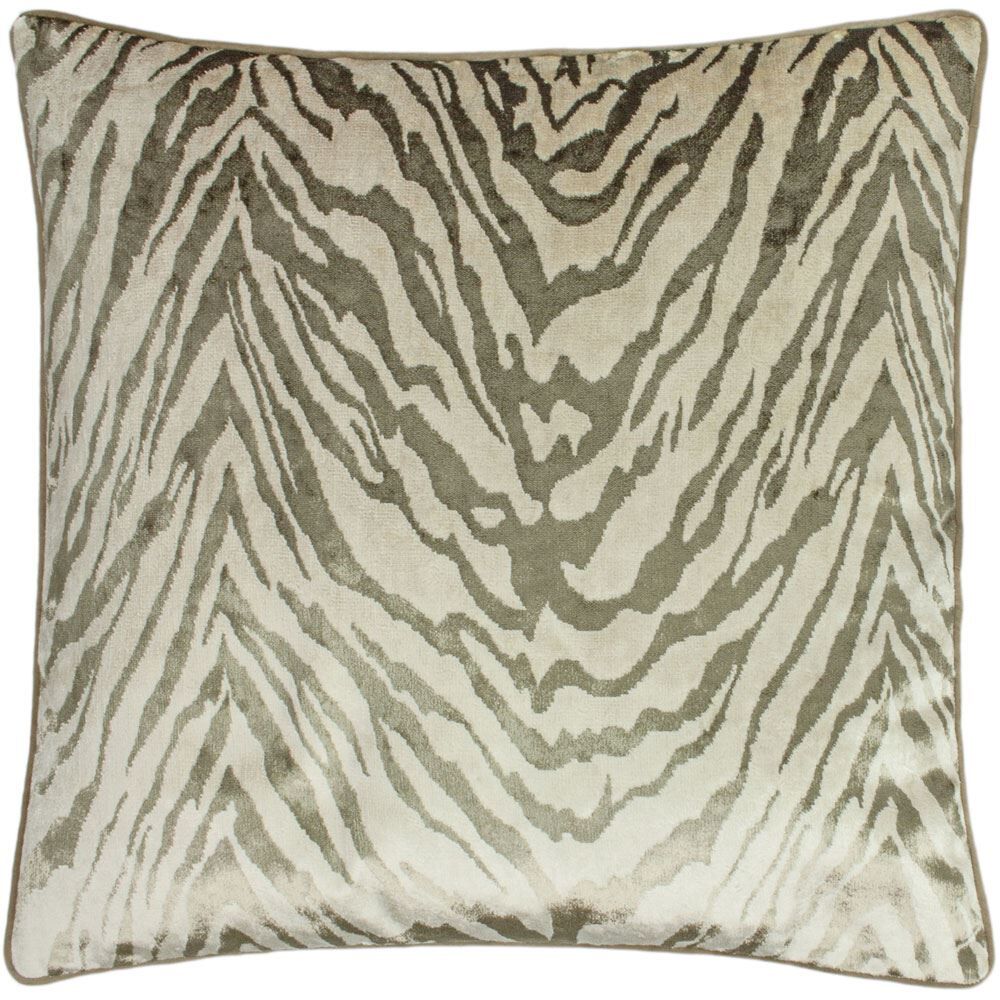 Paoletti Tigris Tiger Print Velvet Piped Edge Cushion Cover