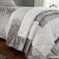 Catherine Lansfield Lattice Cut Velvet Bedspread, Natural, 220 x 230 Cm