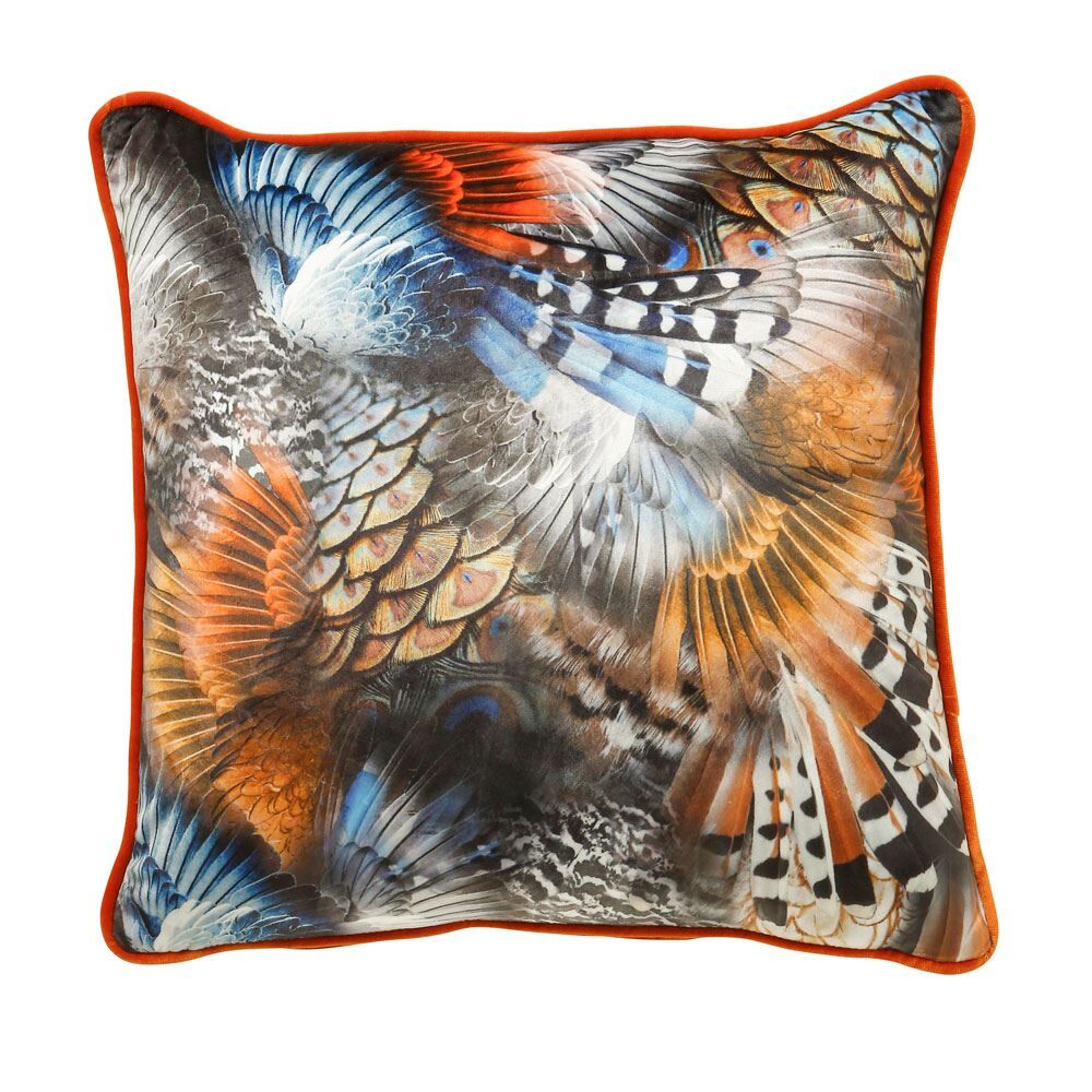 Scatter Box Wilde Velour Piped Feather Filled Cushion, 45 x 45 Cm