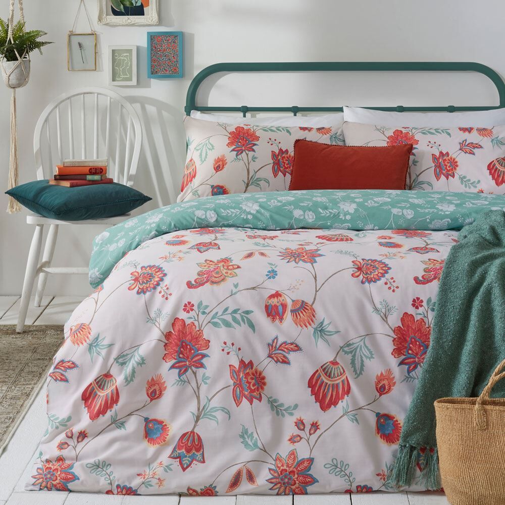 Furn Amreli Floral Print Reversible Duvet Cover Set